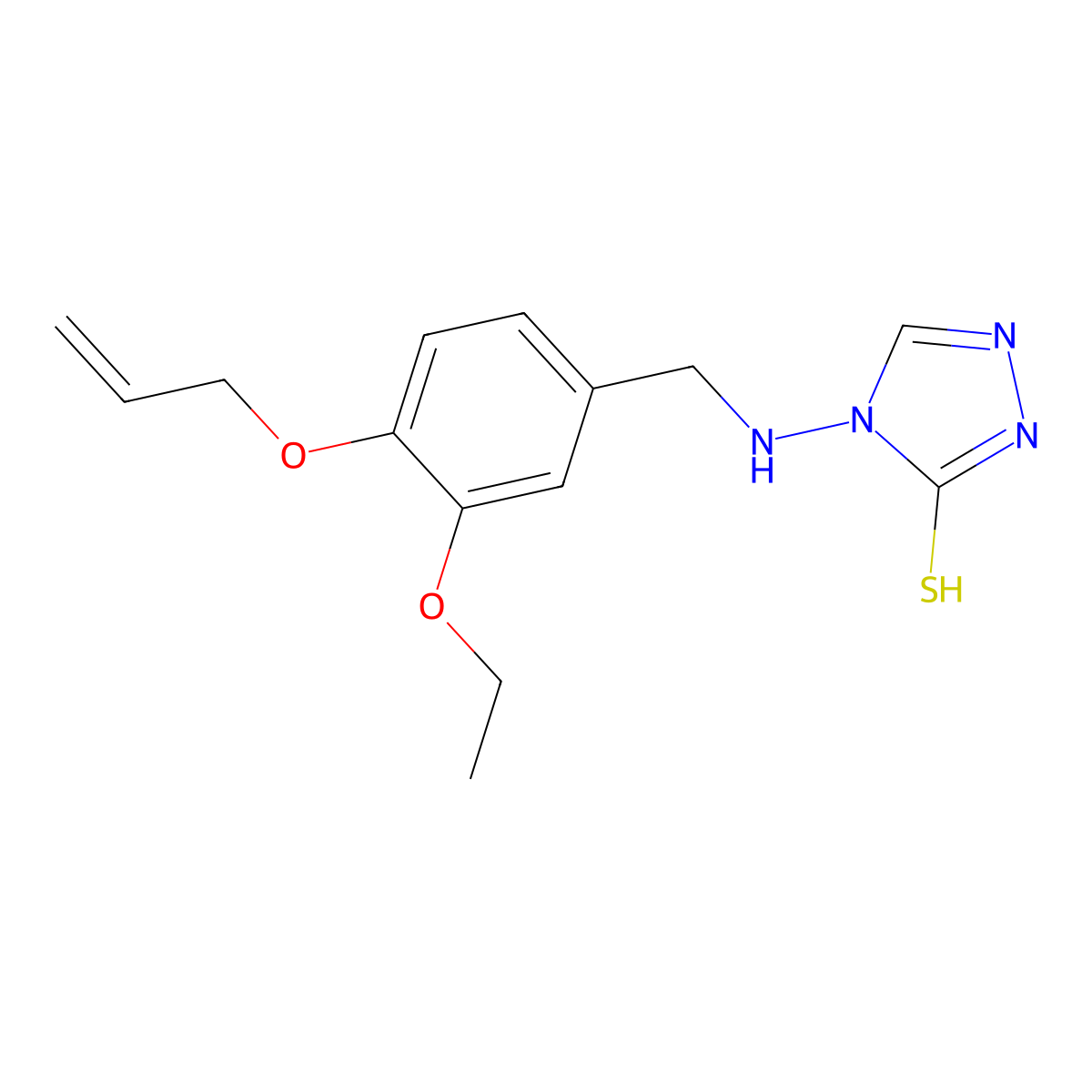 4-{[4-(allyloxy)-3-ethoxybenzyl]amino}-4H-1,2,4-triazole-3-thiol molecular structure, CAS 708994-76-7