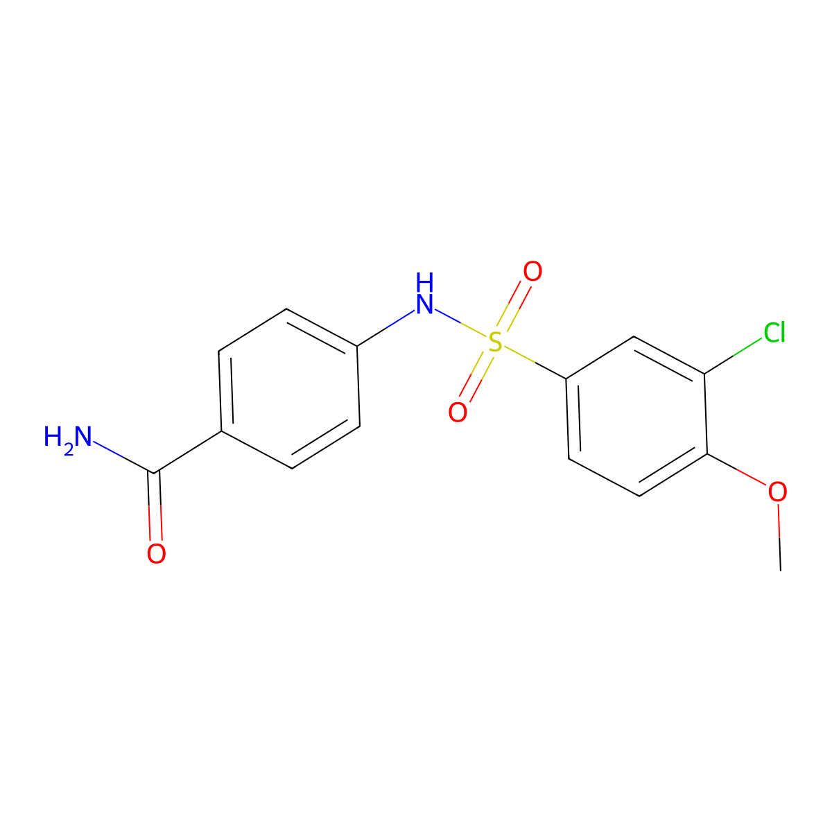 4-[(3-Chloro-4-methoxyphenyl)sulfonylamino]benzamide molecular structure, CAS 708994-89-2