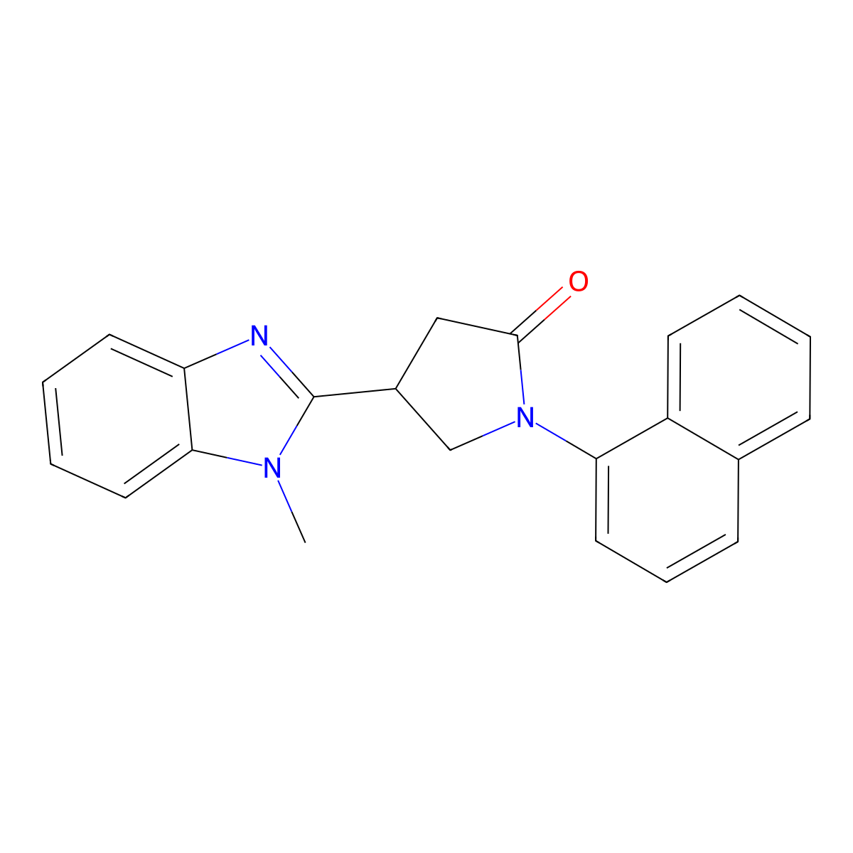 4-(1-methyl-1H-1,3-benzodiazol-2-yl)-1-(naphthalen-1-yl)pyrrolidin-2-one molecular structure, CAS 708994-97-2