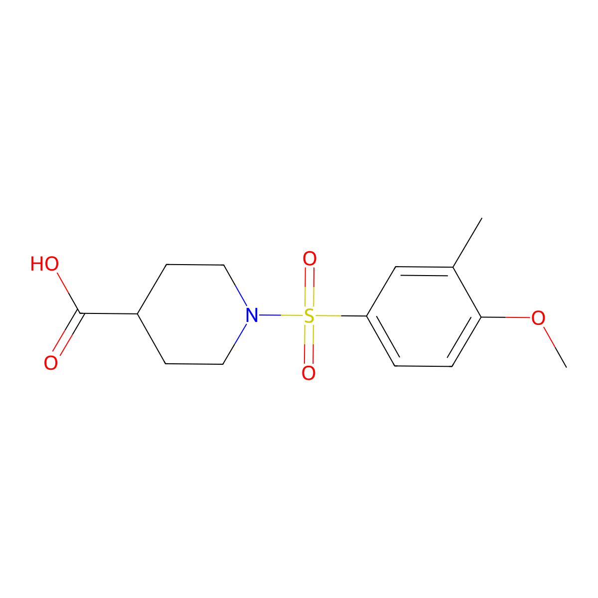 1-[(4-Methoxy-3-methylphenyl)sulfonyl]piperidine-4-carboxylic acid molecular structure, CAS 708995-20-4