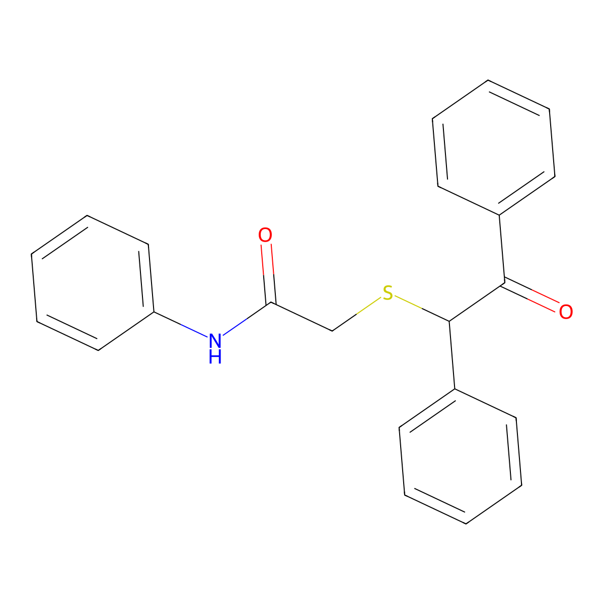 2-[(2-oxo-1,2-diphenylethyl)sulfanyl]-N-phenylacetamide molecular structure, CAS 708995-29-3