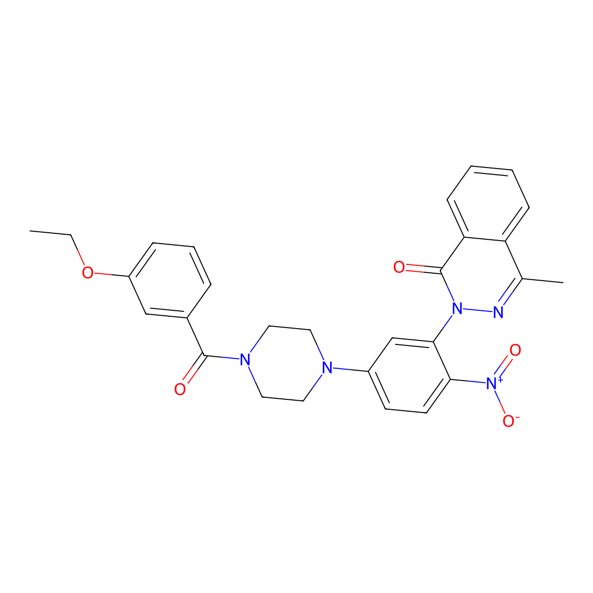 2-[5-[4-(3-Ethoxybenzoyl)piperazin-1-yl]-2-nitrophenyl]-4-methylphthalazin-1-one molecular structure, CAS 708995-40-8
