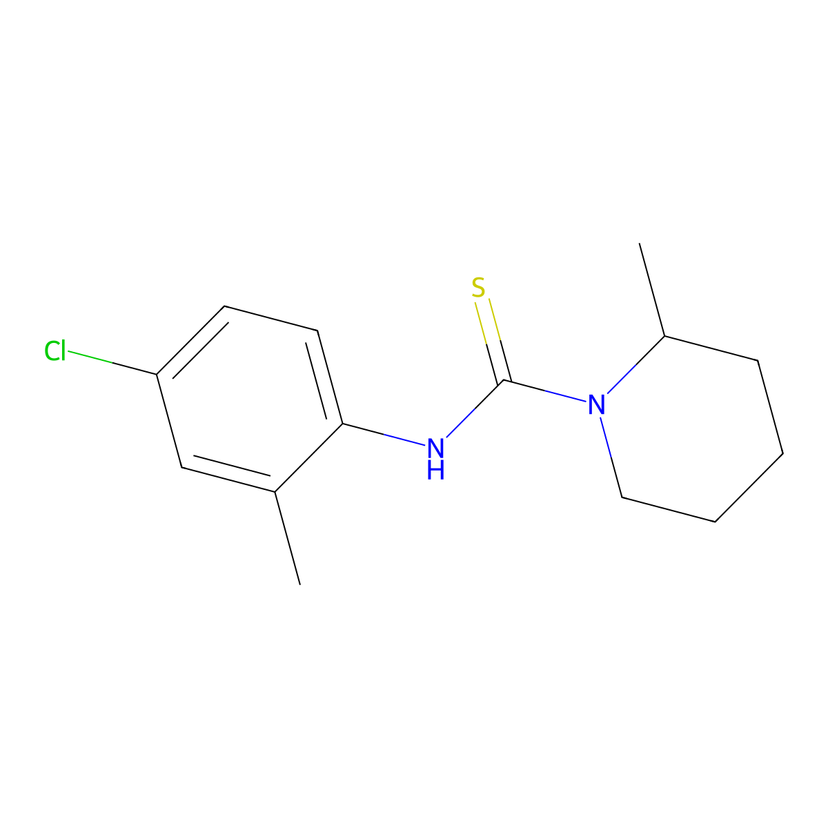 N-(4-chloro-2-methylphenyl)-2-methylpiperidine-1-carbothioamide molecular structure, CAS 708995-52-2