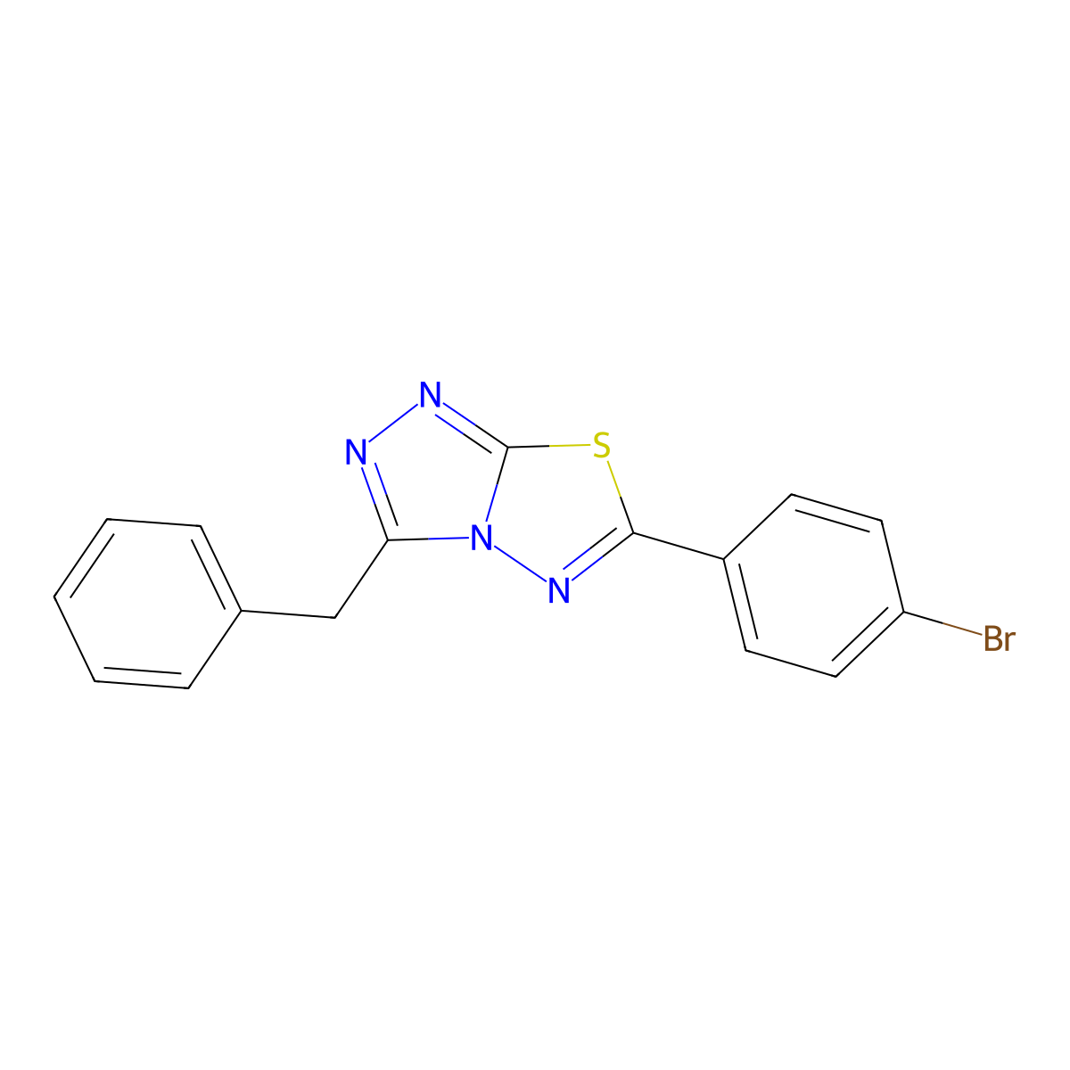 3-Benzyl-6-(4-bromophenyl)[1,2,4]triazolo[3,4-b][1,3,4]thiadiazole molecular structure, CAS 708995-56-6