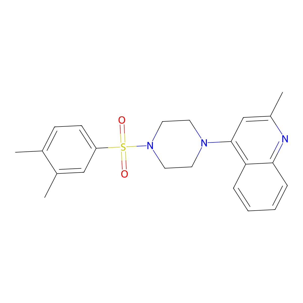 4-[4-(3,4-Dimethylphenyl)sulfonylpiperazin-1-yl]-2-methylquinoline molecular structure, CAS 708995-62-4