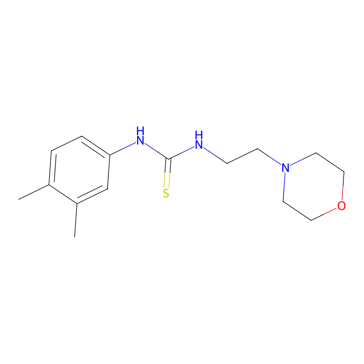 1-(3,4-Dimethylphenyl)-3-(2-morpholin-4-ylethyl)thiourea molecular structure, CAS 708995-72-6