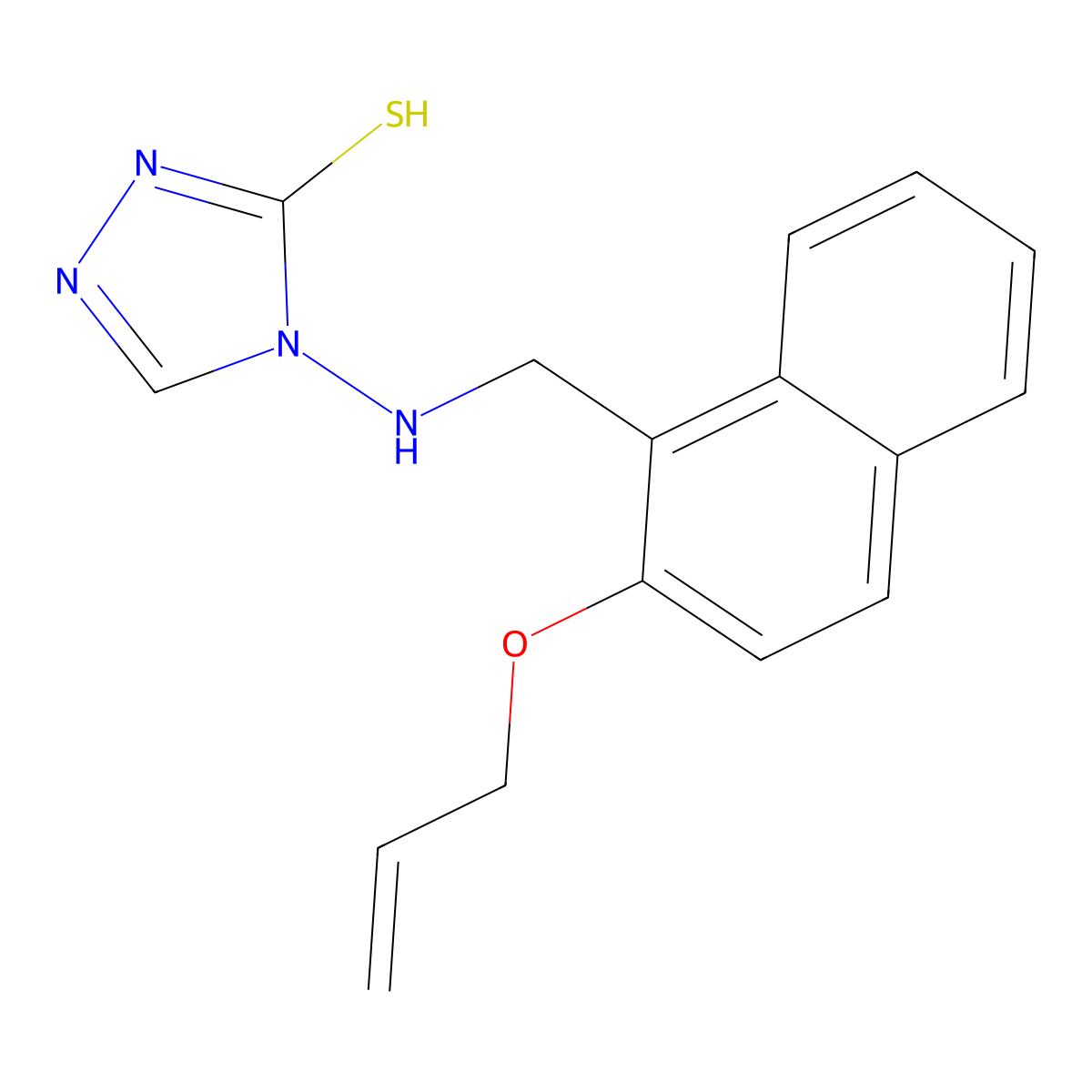 4-({[2-(allyloxy)-1-naphthyl]methyl}amino)-4H-1,2,4-triazole-3-thiol molecular structure, CAS 708995-87-3