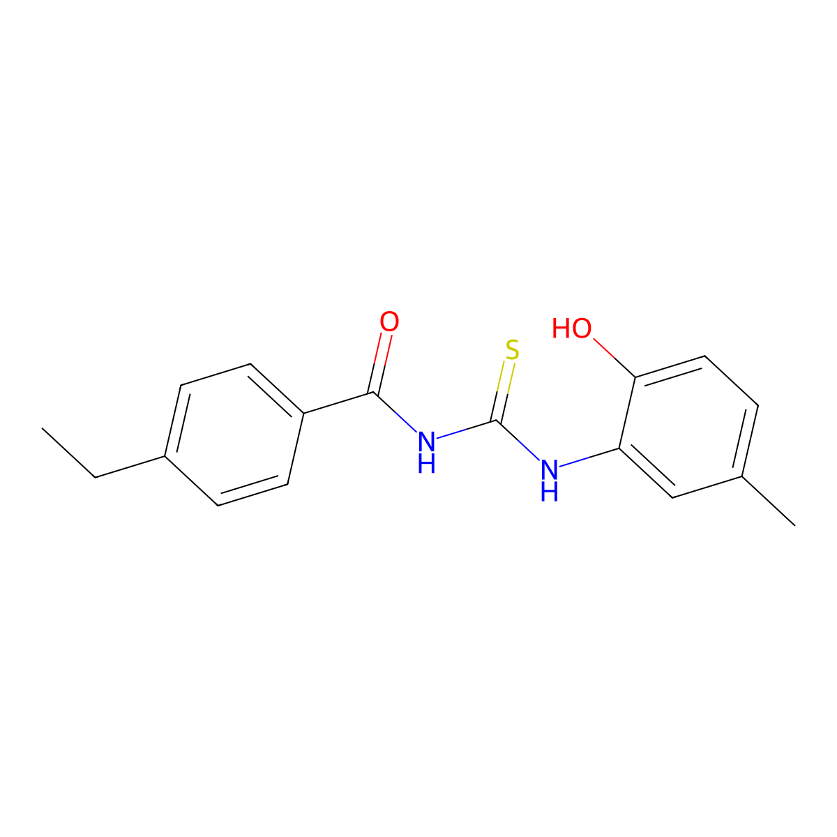 4-ethyl-N-[(2-hydroxy-5-methylphenyl)carbamothioyl]benzamide molecular structure, CAS 708995-94-2