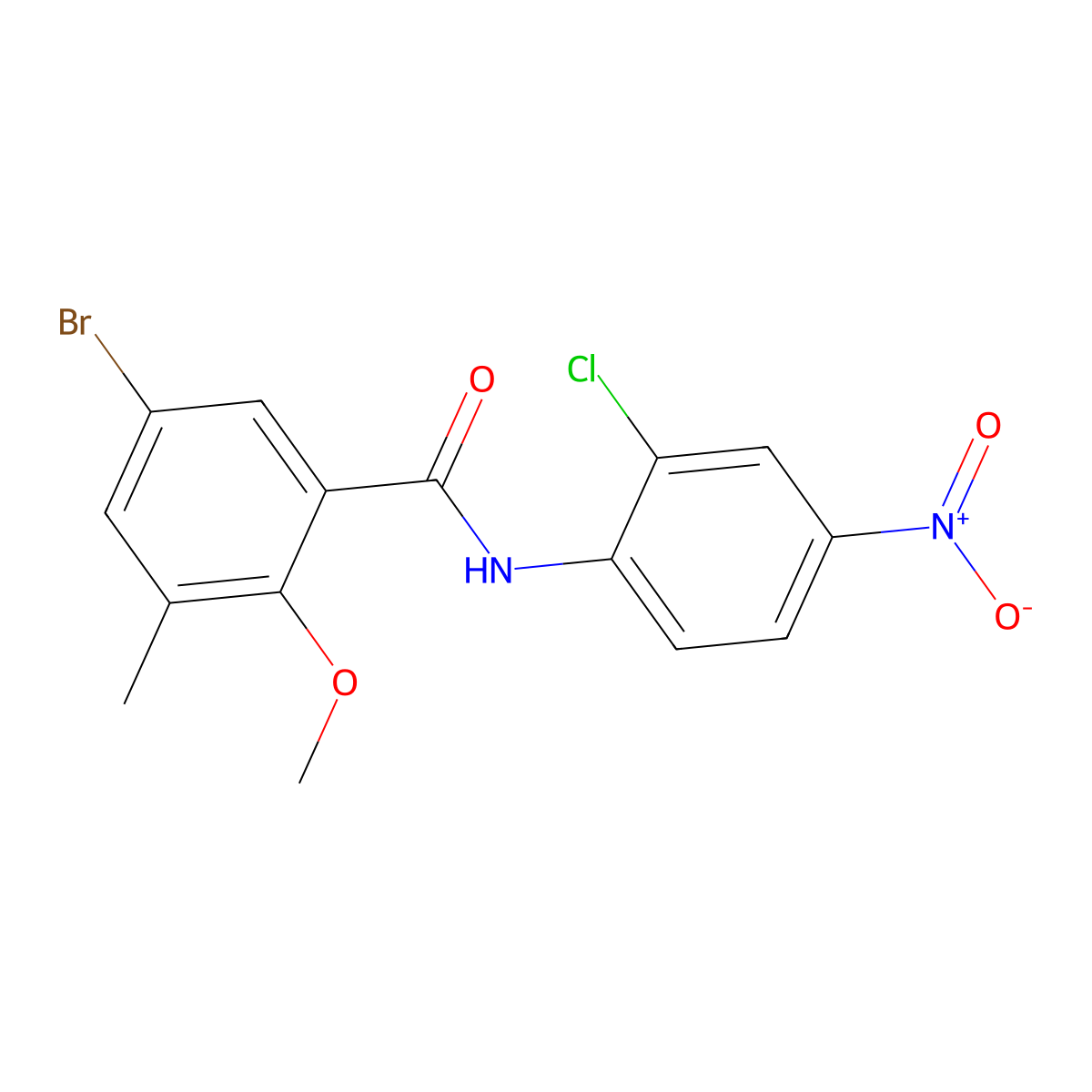 5-bromo-N-(2-chloro-4-nitrophenyl)-2-methoxy-3-methylbenzamide molecular structure, CAS 708995-96-4