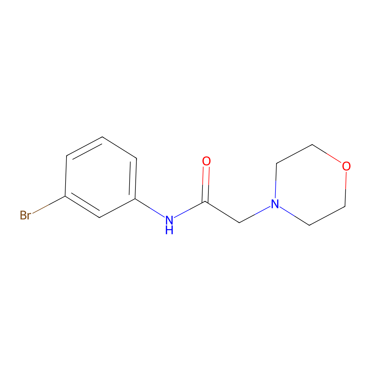 N-(3-bromophenyl)-2-morpholinoacetamide molecular structure, CAS 708996-07-0