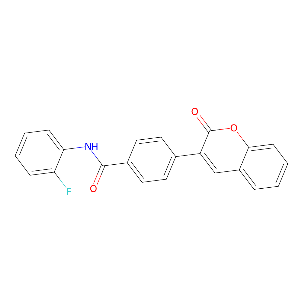 N-(2-fluorophenyl)-4-(2-oxochromen-3-yl)benzamide molecular structure, CAS 708996-16-1