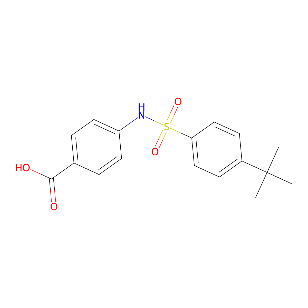 4-{[(4-Tert-butylphenyl)sulfonyl]amino}benzoic acid molecular structure, CAS 708996-17-2