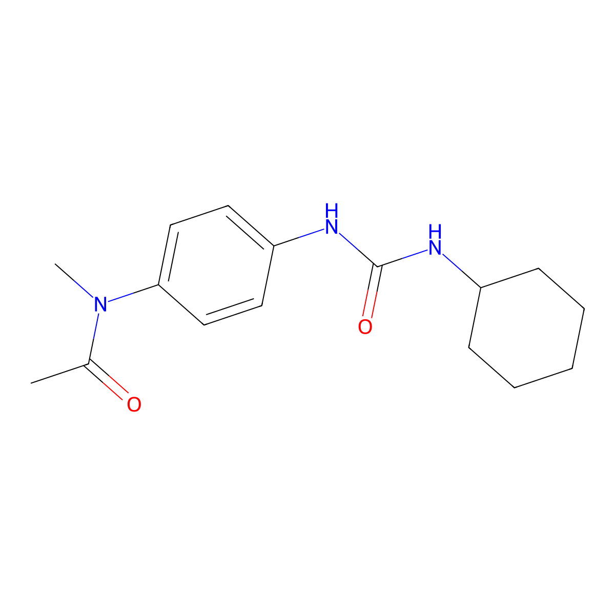 N-(4-{[(cyclohexylamino)carbonyl]amino}phenyl)-N-methylacetamide molecular structure, CAS 708996-27-4