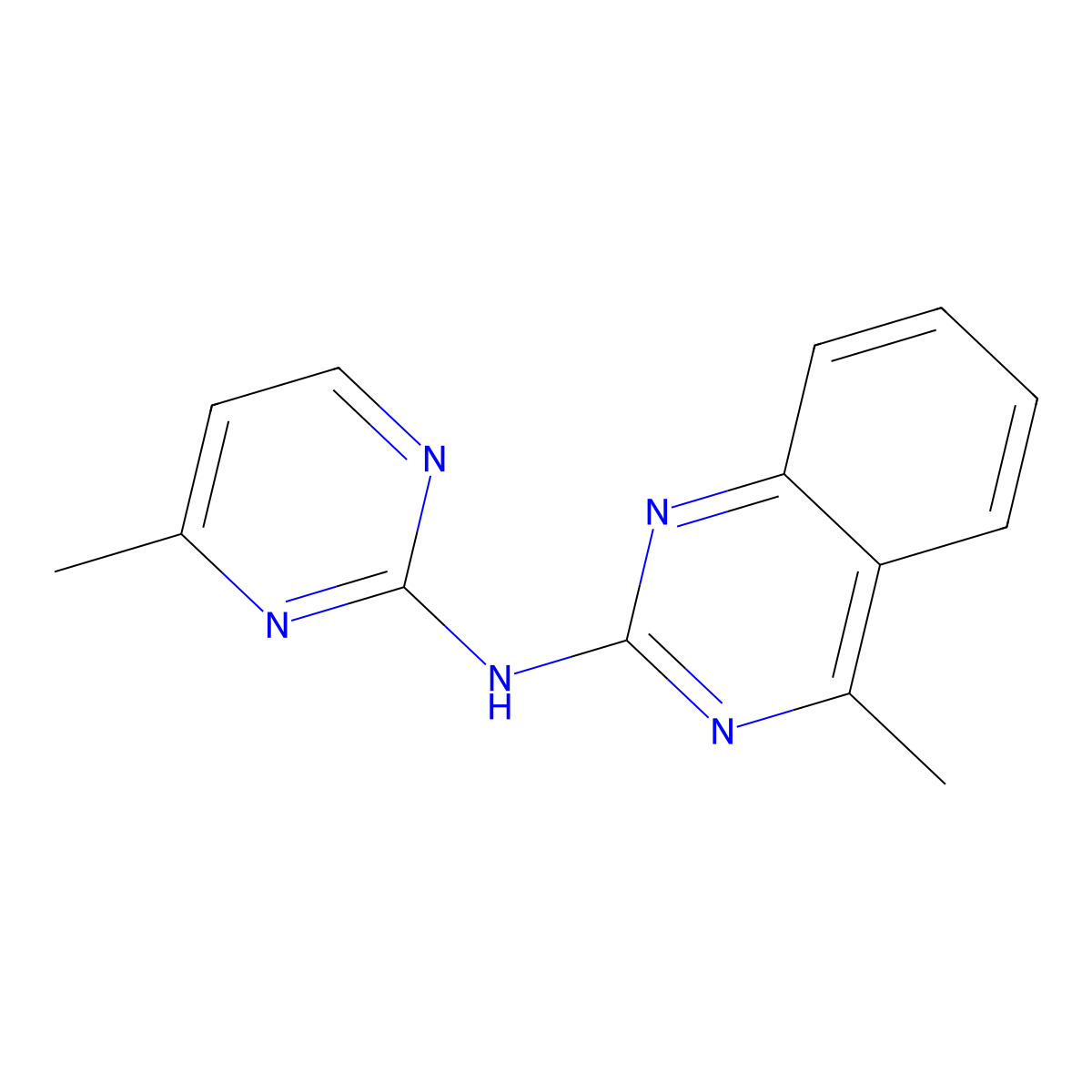 4-methyl-N-(4-methylpyrimidin-2-yl)quinazolin-2-amine molecular structure, CAS 708996-31-0