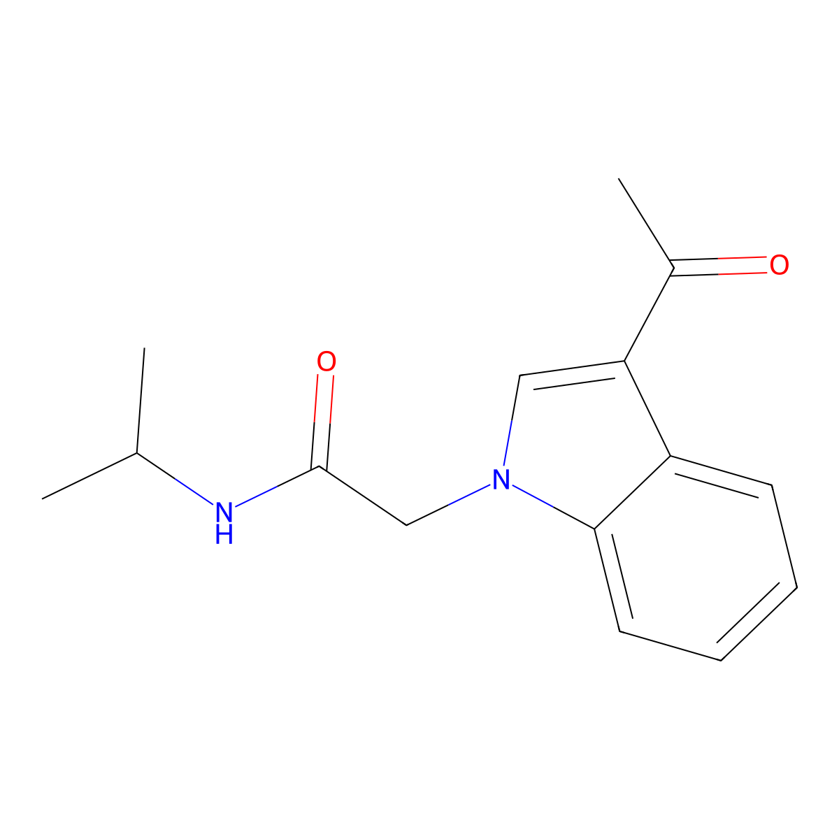 2-(3-acetylindol-1-yl)-N-propan-2-ylacetamide molecular structure, CAS 708996-48-9