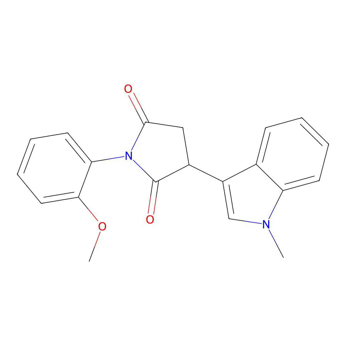 1-(2-Methoxyphenyl)-3-(1-methylindol-3-yl)pyrrolidine-2,5-dione molecular structure, CAS 708996-76-3