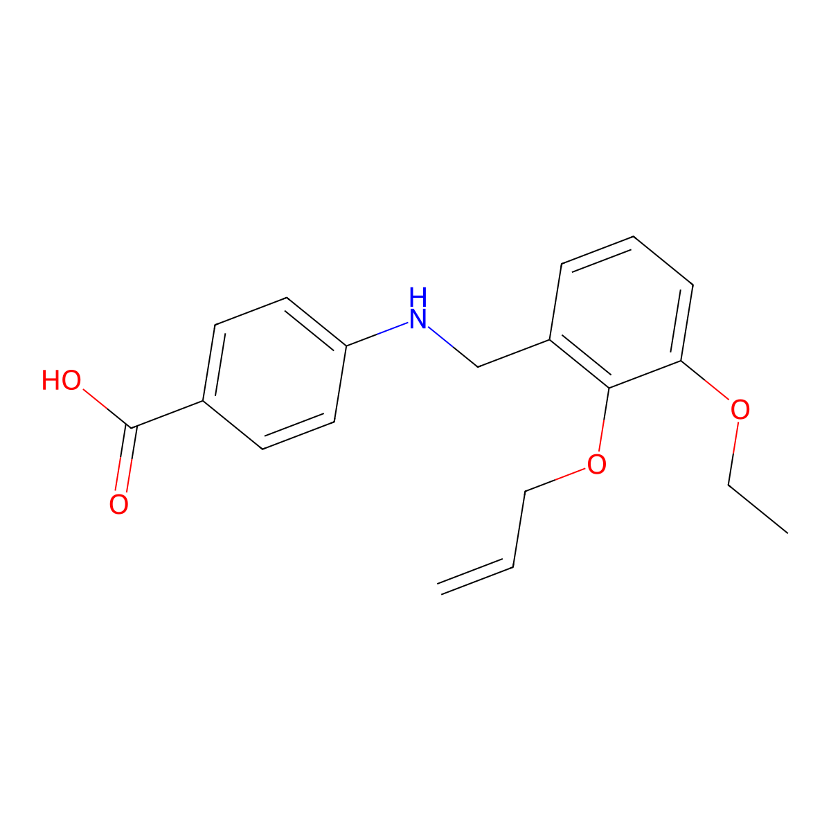 4-{[2-(Allyloxy)-3-ethoxybenzyl]amino}benzoic acid molecular structure, CAS 708996-77-4