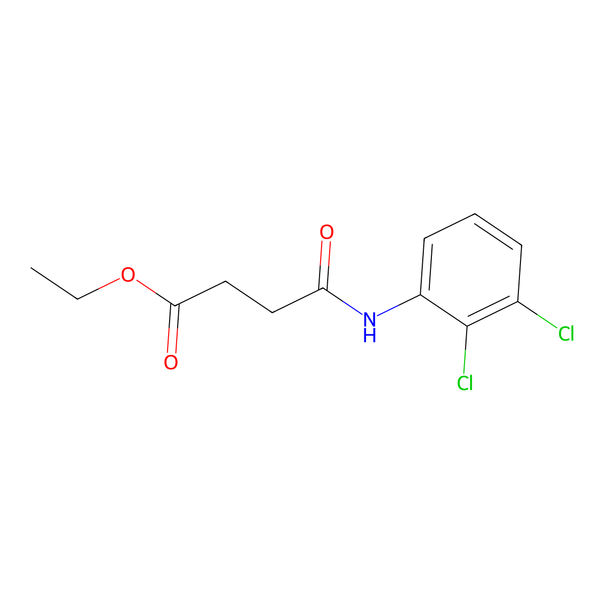 Ethyl 4-[(2,3-dichlorophenyl)amino]-4-oxobutanoate molecular structure, CAS 708997-07-3