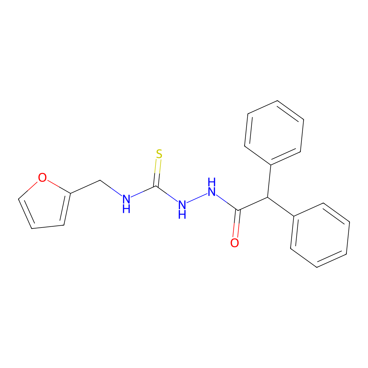 1-[(2,2-Diphenylacetyl)amino]-3-(furan-2-ylmethyl)thiourea molecular structure, CAS 708997-12-0