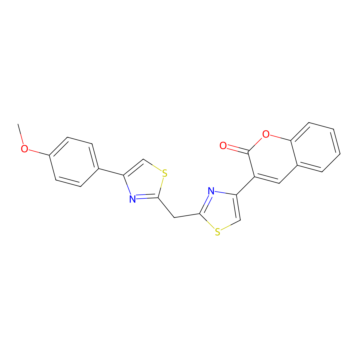 3-[2-[[4-(4-Methoxyphenyl)-1,3-thiazol-2-yl]methyl]-1,3-thiazol-4-yl]chromen-2-one molecular structure, CAS 708997-20-0
