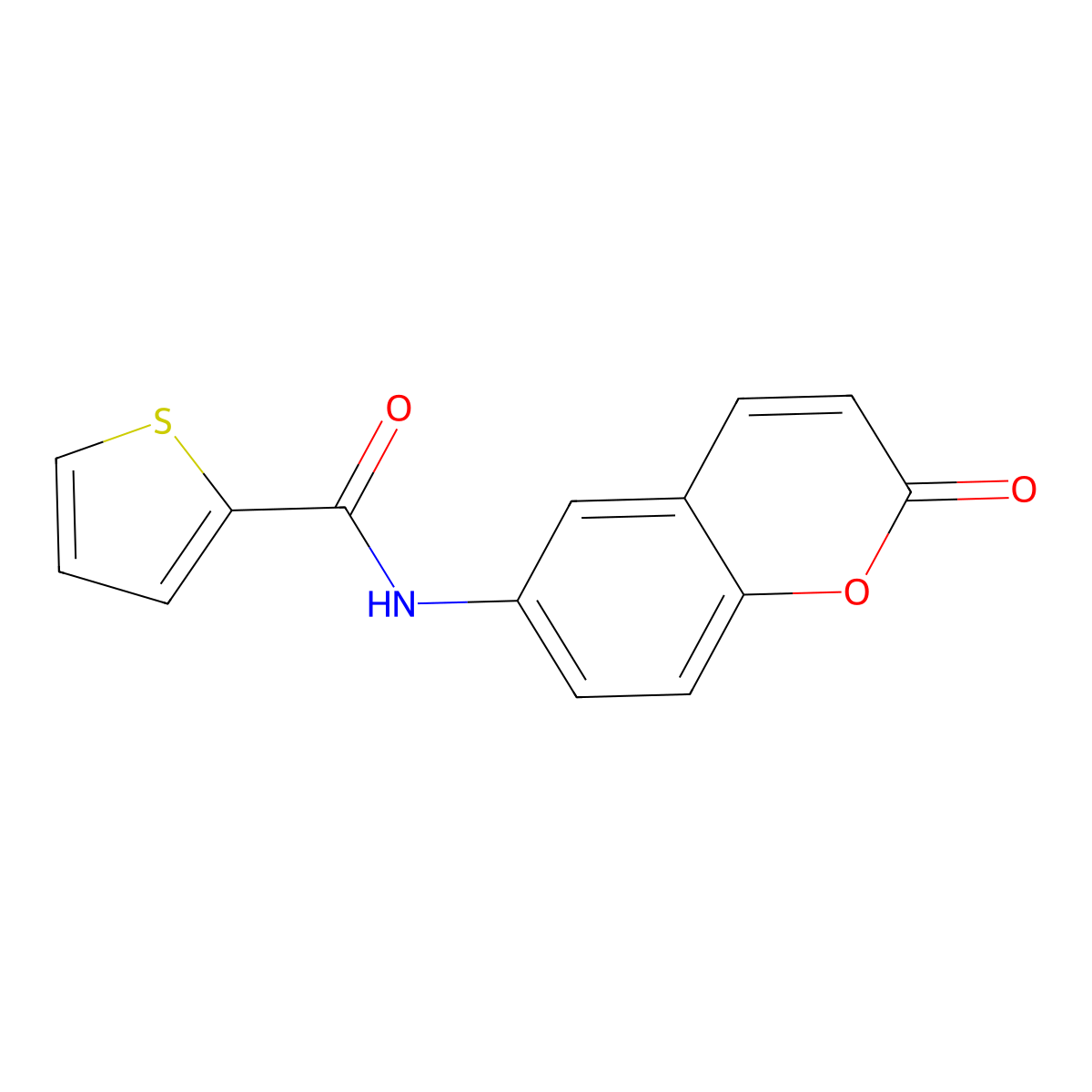 N-(2-oxo-2H-chromen-6-yl)thiophene-2-carboxamide molecular structure, CAS 708997-32-4