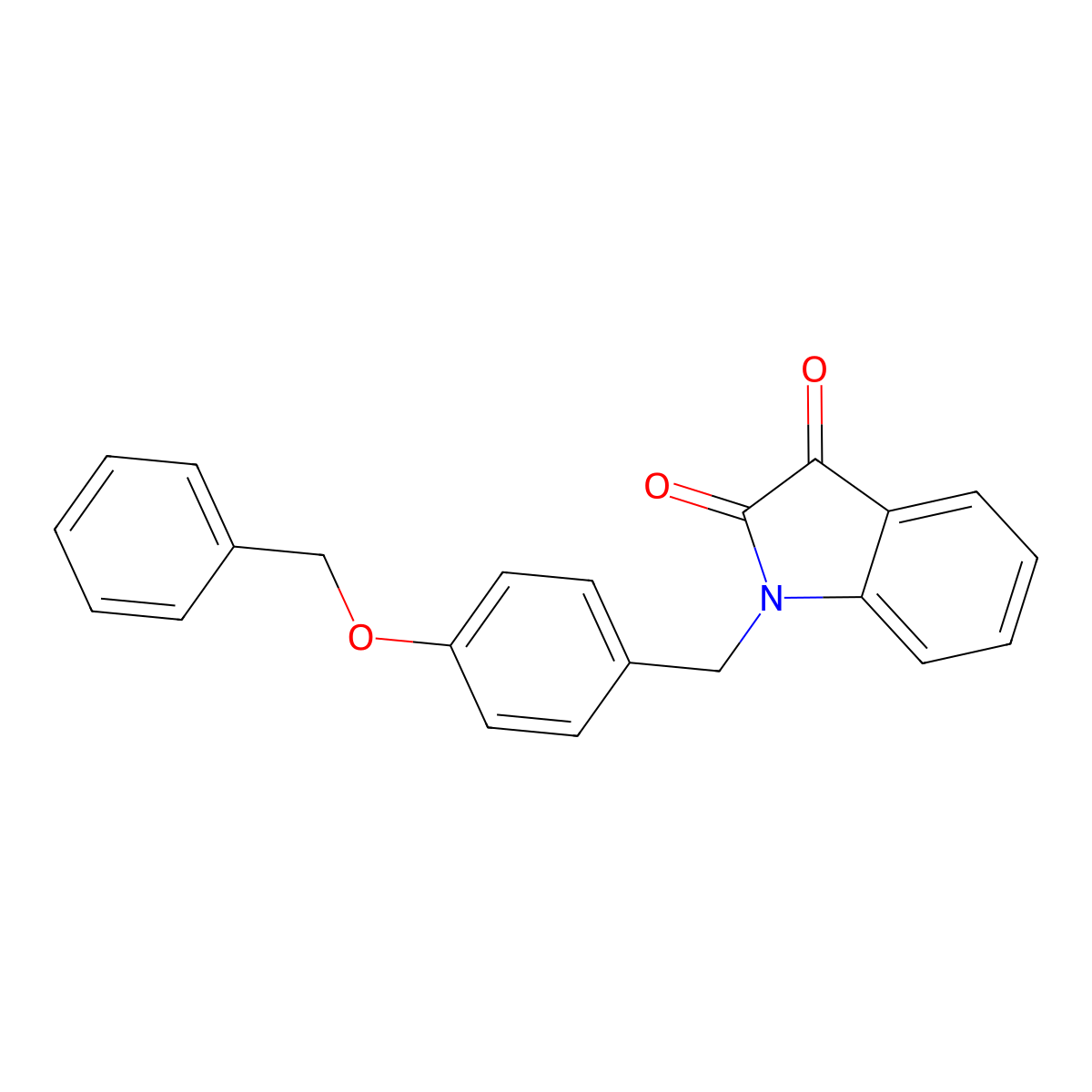 1-(4-(Benzyloxy)benzyl)indoline-2,3-dione molecular structure, CAS 708997-52-8