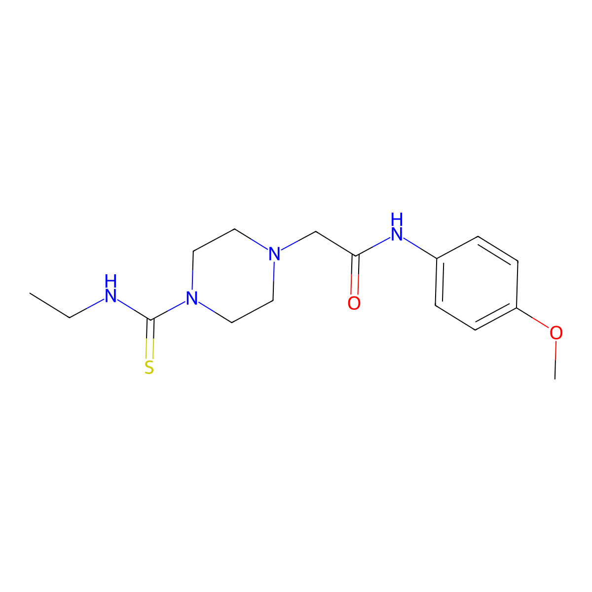 2-[4-(ethylcarbamothioyl)piperazin-1-yl]-N-(4-methoxyphenyl)acetamide molecular structure, CAS 708997-58-4