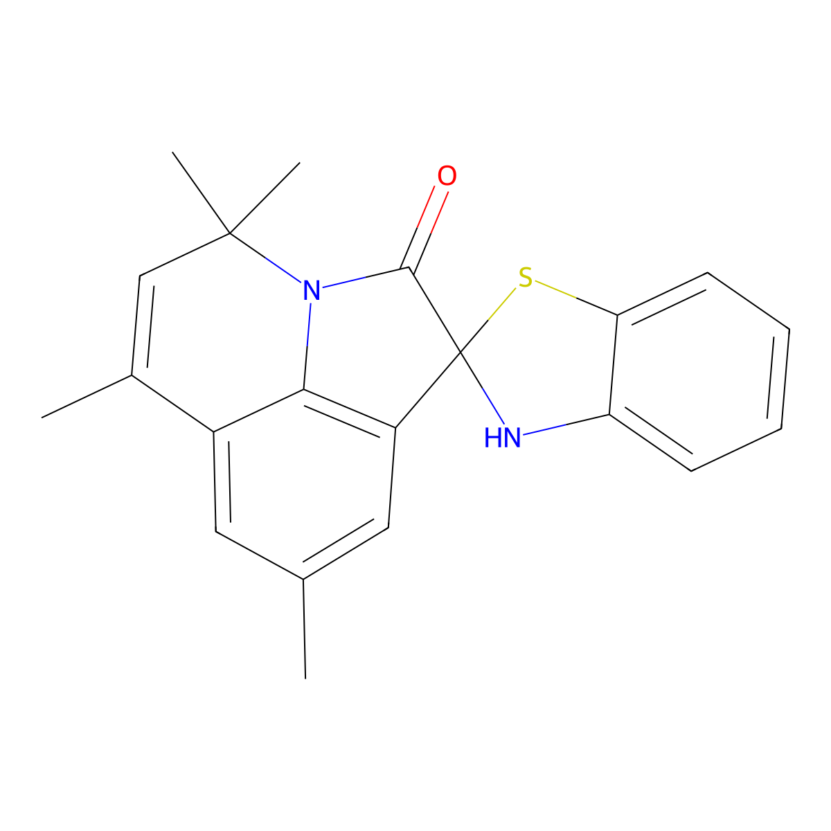 4',4',6',8'-tetramethyl-3H,4'H-spiro[1,3-benzothiazole-2,1'-pyrrolo[3,2,1-ij]quinolin]-2'-one molecular structure, CAS 708997-80-2