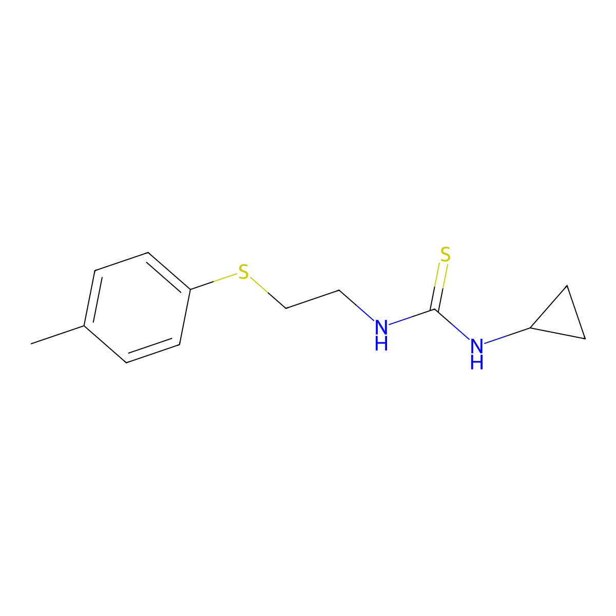 1-Cyclopropyl-3-[2-(4-methylphenyl)sulfanylethyl]thiourea molecular structure, CAS 708997-86-8