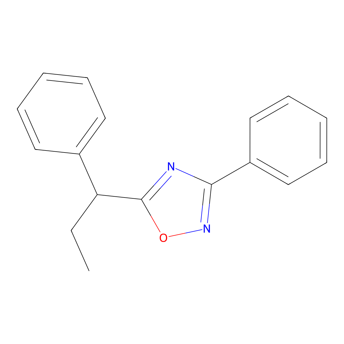 3-Phenyl-5-(1-phenylpropyl)-1,2,4-oxadiazole molecular structure, CAS 708998-07-6