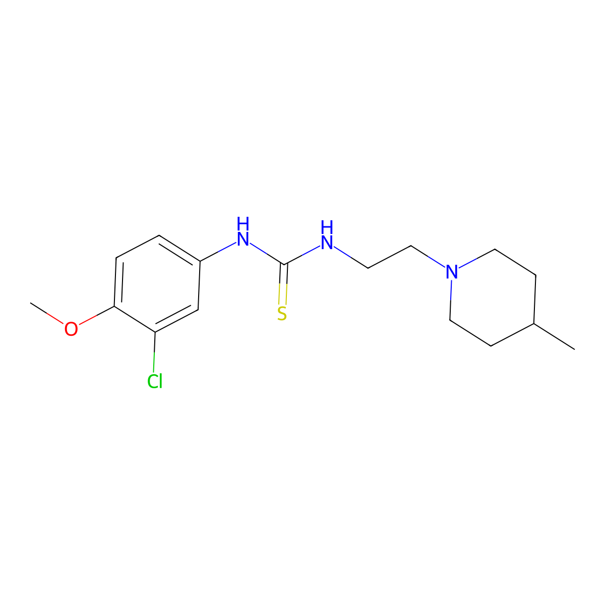 1-(3-Chloro-4-methoxyphenyl)-3-[2-(4-methyl-1-piperidinyl)ethyl]thiourea molecular structure, CAS 708998-18-9