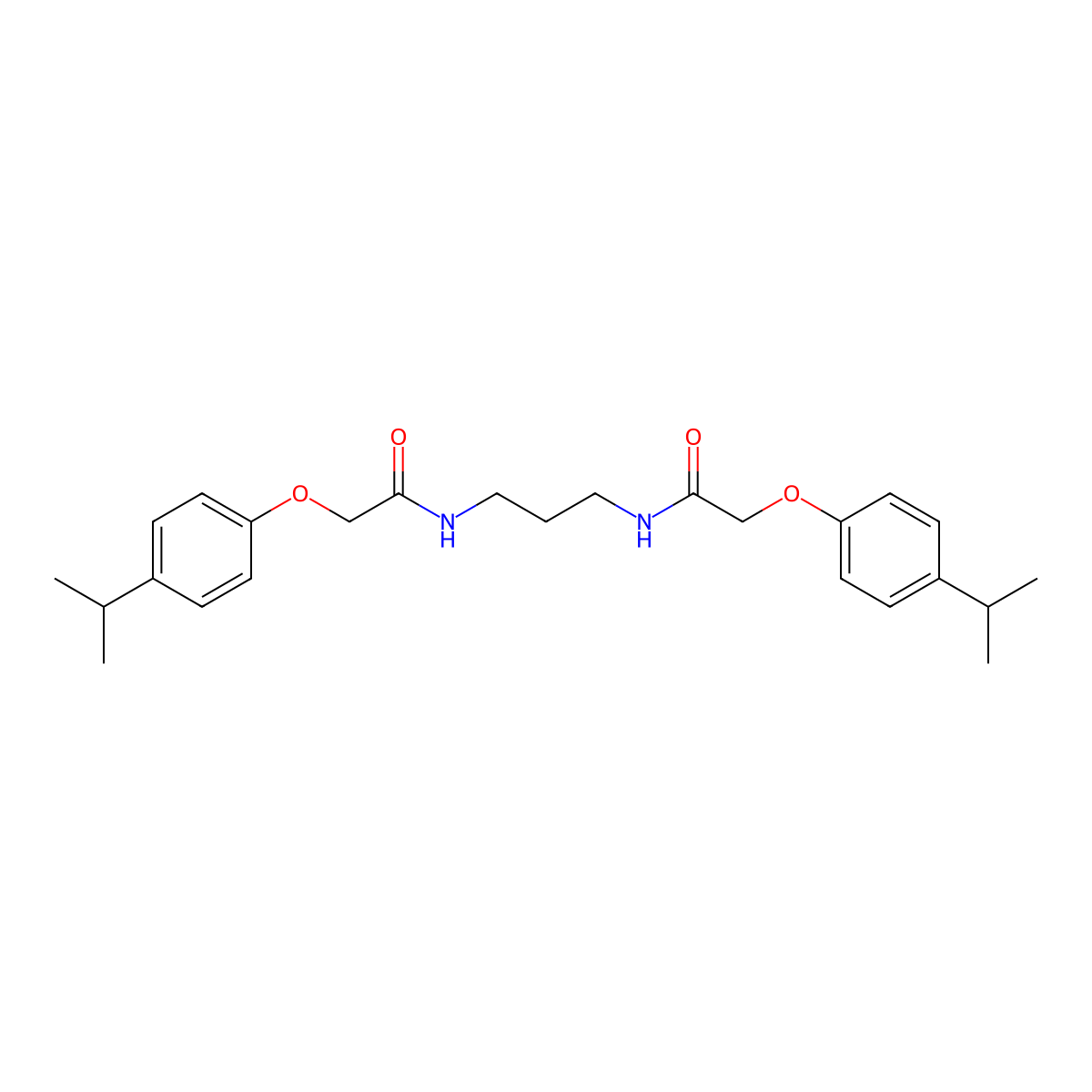 2-(4-propan-2-ylphenoxy)-N-[3-[[2-(4-propan-2-ylphenoxy)acetyl]amino]propyl]acetamide molecular structure, CAS 708998-58-7