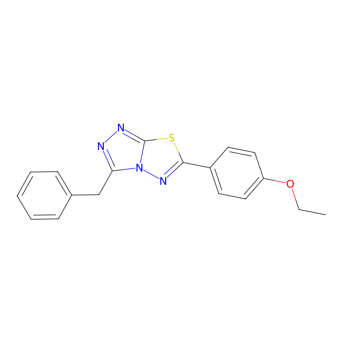 3-Benzyl-6-(4-ethoxyphenyl)-[1,2,4]triazolo[3,4-b][1,3,4]thiadiazole molecular structure, CAS 708998-63-4