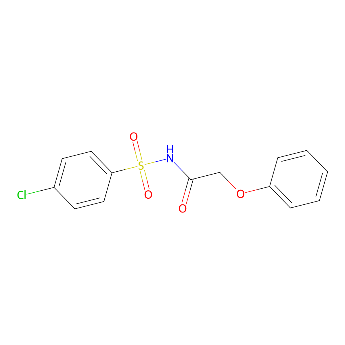 N-(4-chlorophenyl)sulfonyl-2-phenoxyacetamide molecular structure, CAS 708998-82-7