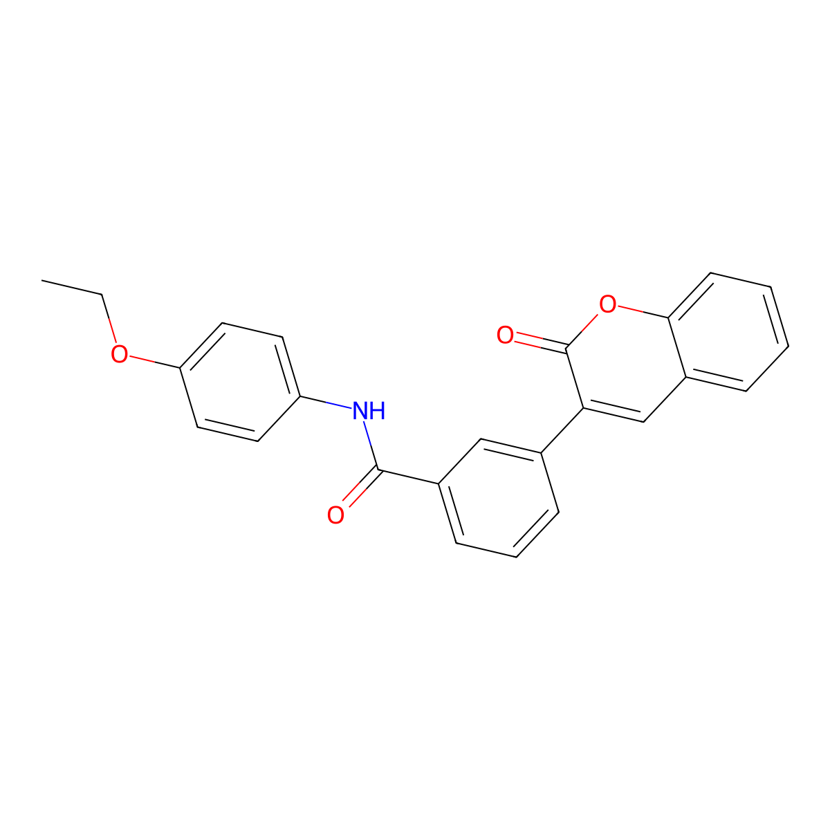 N-(4-ethoxyphenyl)-3-(2-oxochromen-3-yl)benzamide molecular structure, CAS 708998-84-9
