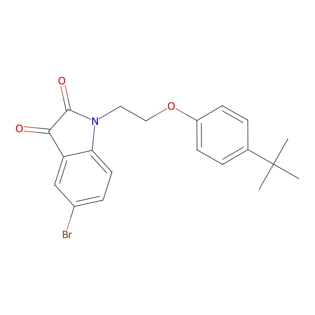 5-bromo-1-[2-(4-tert-butylphenoxy)ethyl]-2,3-dihydro-1H-indole-2,3-dione molecular structure, CAS 708999-01-3