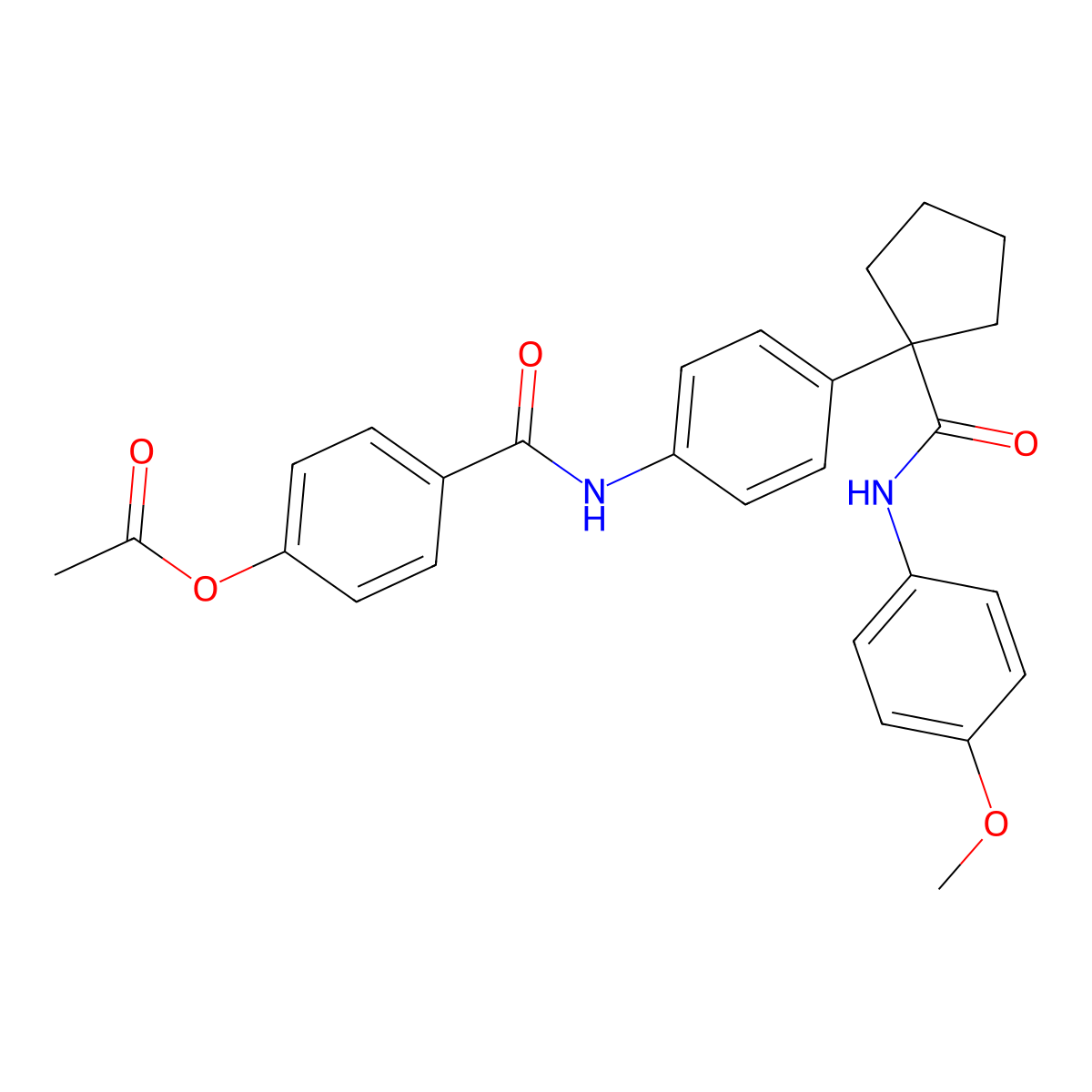 4-[(4-{1-[(4-Methoxyphenyl)carbamoyl]cyclopentyl}phenyl)carbamoyl]phenyl acetate molecular structure, CAS 708999-11-5