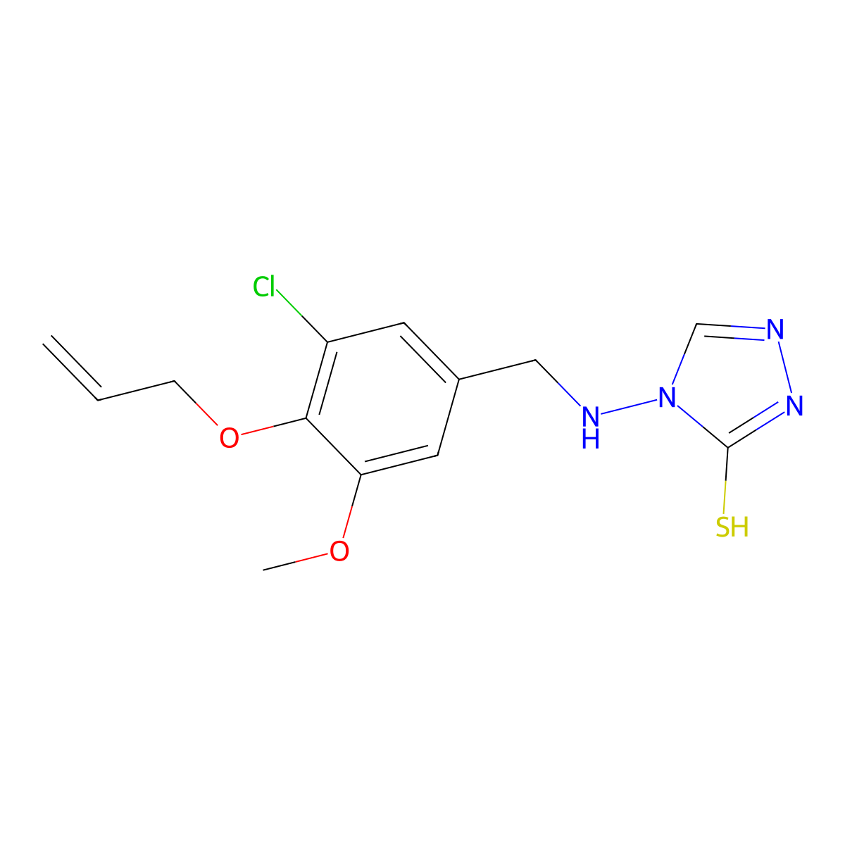 4-{[4-(allyloxy)-3-chloro-5-methoxybenzyl]amino}-4H-1,2,4-triazol-3-ylhydrosulfide molecular structure, CAS 708999-18-2