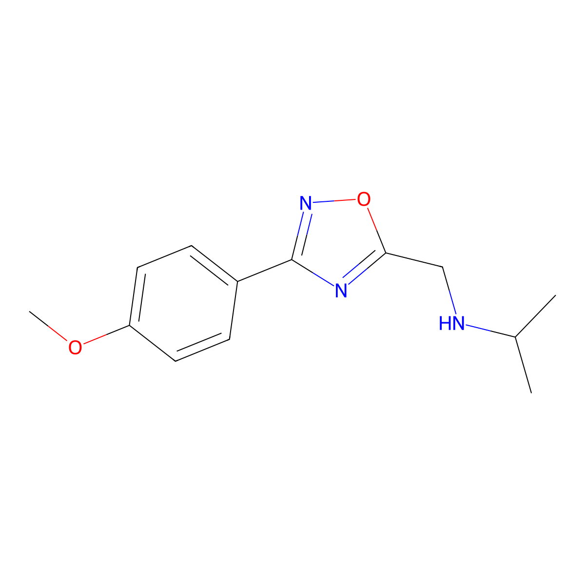 N-[[3-(4-methoxyphenyl)-1,2,4-oxadiazol-5-yl]methyl]propan-2-amine molecular structure, CAS 708999-21-7