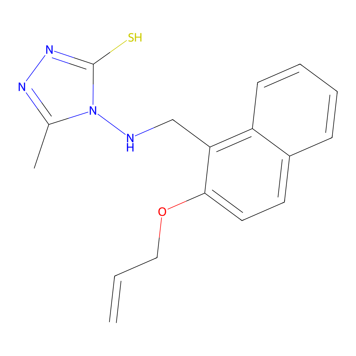4-({[2-(allyloxy)-1-naphthyl]methyl}amino)-5-methyl-4H-1,2,4-triazole-3-thiol molecular structure, CAS 708999-39-7