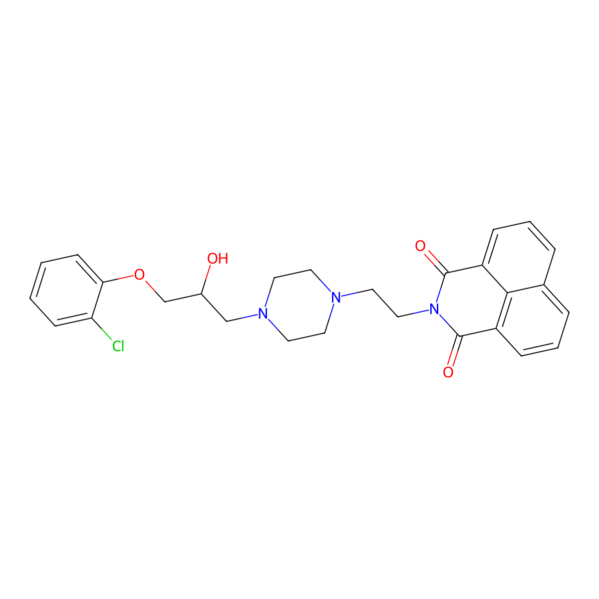 2-[2-[4-[3-(2-Chlorophenoxy)-2-hydroxypropyl]piperazin-1-yl]ethyl]benzo[de]isoquinoline-1,3-dione molecular structure, CAS 708999-41-1