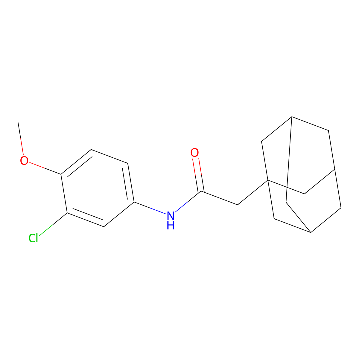 2-(1-adamantyl)-N-(3-chloro-4-methoxyphenyl)acetamide molecular structure, CAS 708999-68-2