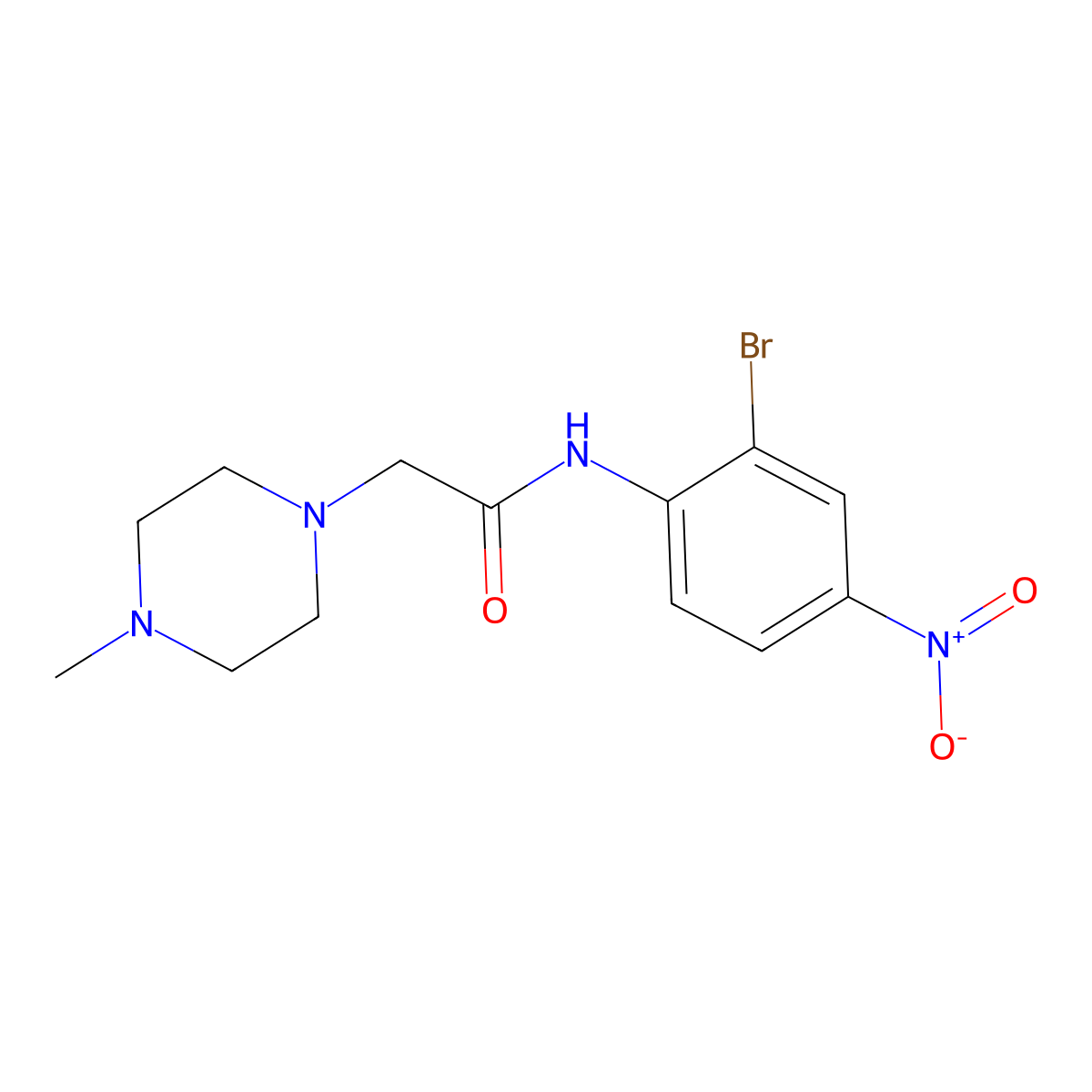 N-(2-bromo-4-nitrophenyl)-2-(4-methylpiperazin-1-yl)acetamide molecular structure, CAS 708999-82-0