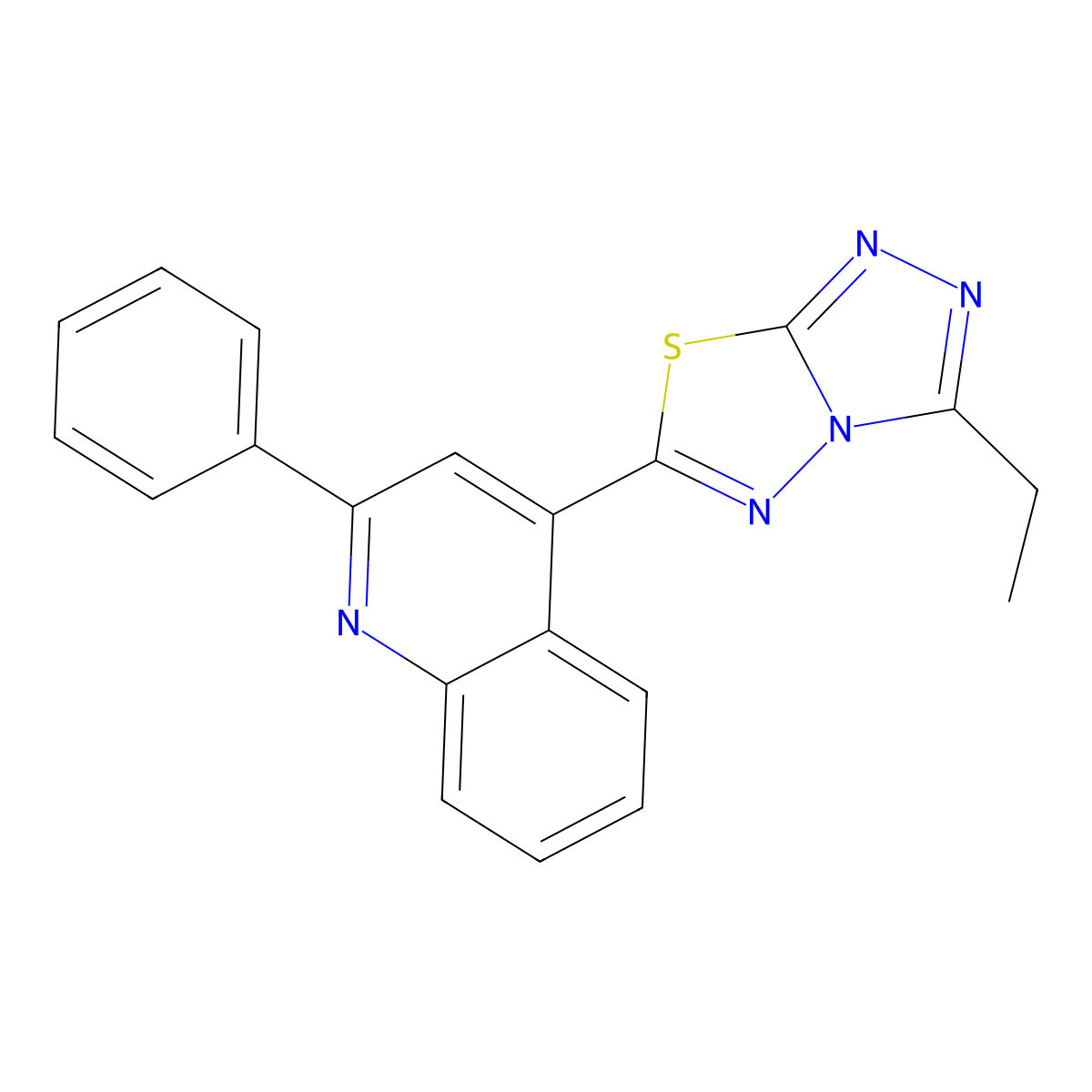 4-(3-Ethyl[1,2,4]triazolo[3,4-b][1,3,4]thiadiazol-6-yl)-2-phenylquinoline molecular structure, CAS 708999-83-1