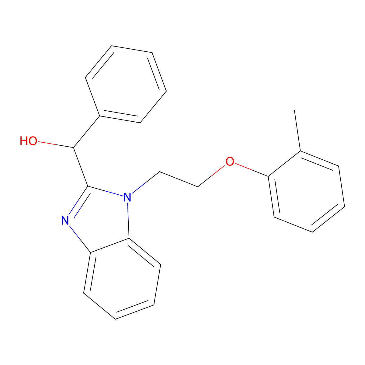 [1-[2-(2-Methylphenoxy)ethyl]benzimidazol-2-yl]-phenylmethanol molecular structure, CAS 708999-85-3