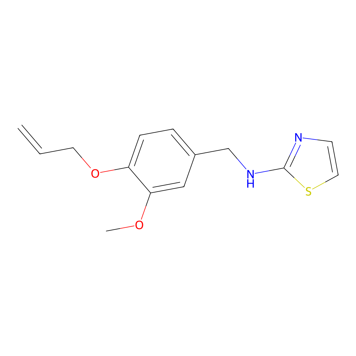 (4-Allyloxy-3-methoxy-benzyl)-thiazol-2-yl-amine molecular structure, CAS 708999-91-1