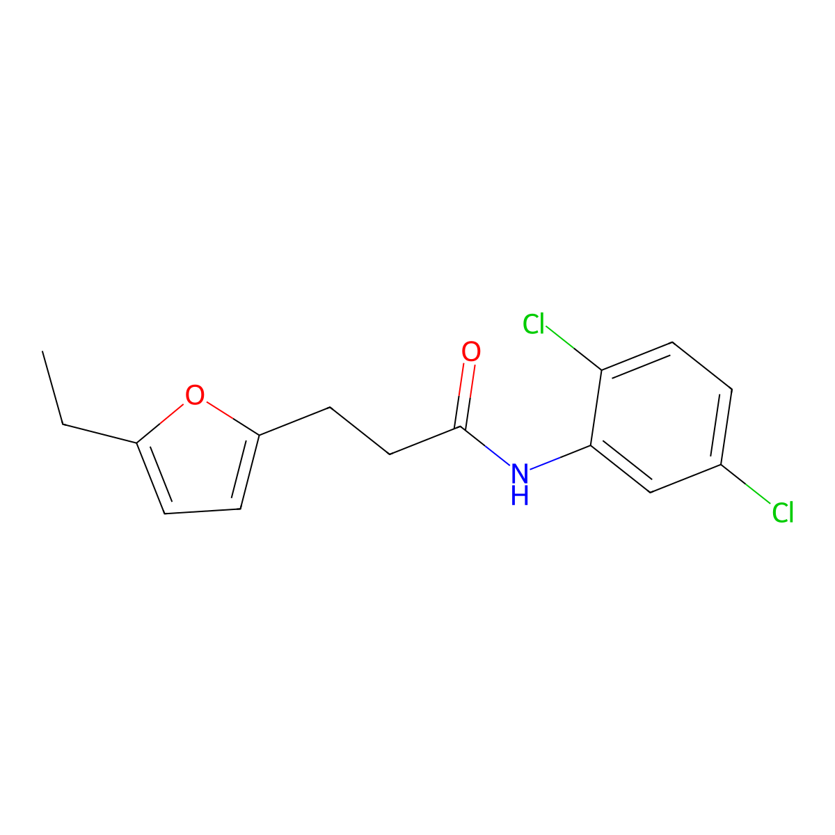 N-(2,5-dichlorophenyl)-3-(5-ethylfuran-2-yl)propanamide molecular structure, CAS 708999-94-4