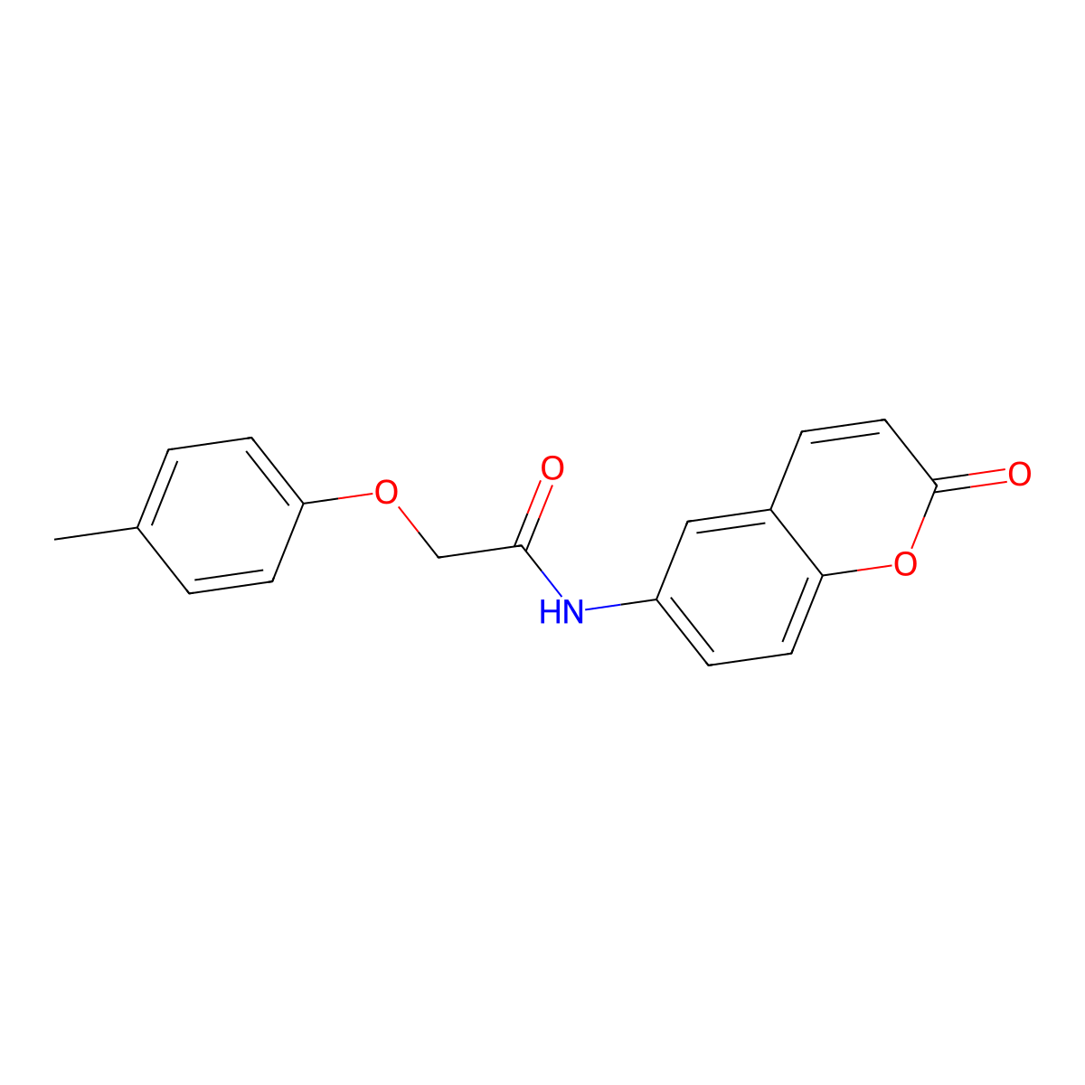 2-(4-methylphenoxy)-N-(2-oxo-2H-chromen-6-yl)acetamide molecular structure, CAS 708999-97-7