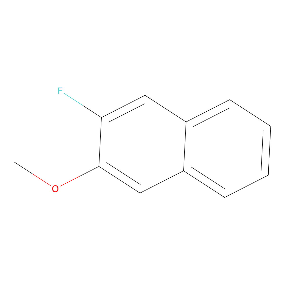 2-Fluoro-3-methoxynaphthalene molecular structure, CAS 709-05-7