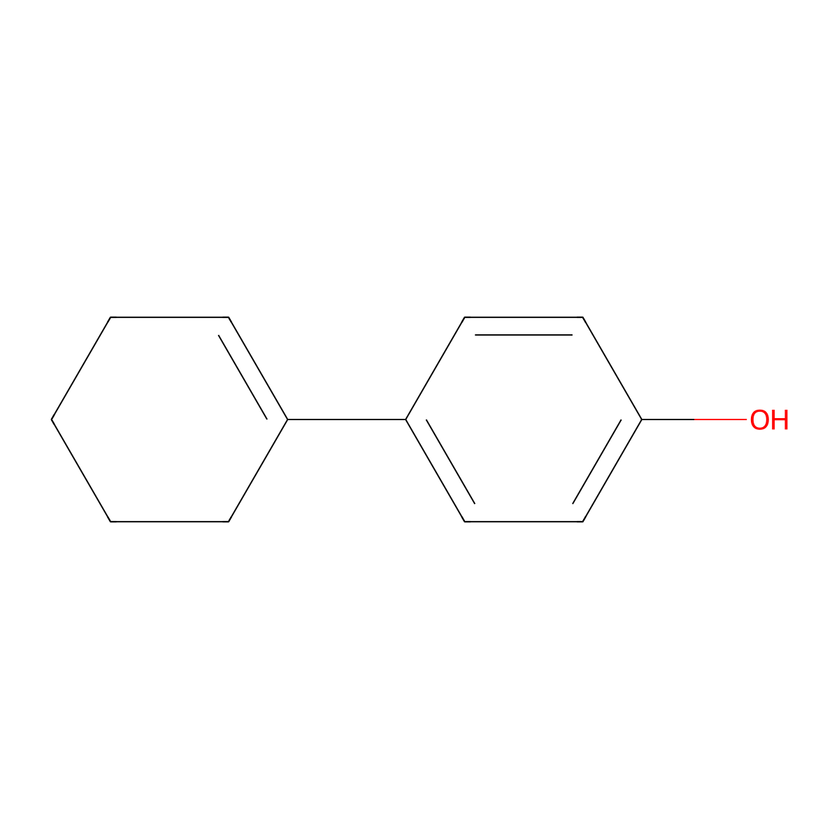 Phenol, p-(1-cyclohexen-1-yl)- molecular structure, CAS 709-08-0